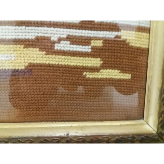 Image 1 of Vintage geweven lijsttapijt, Tsjecho-Slowakije 1950