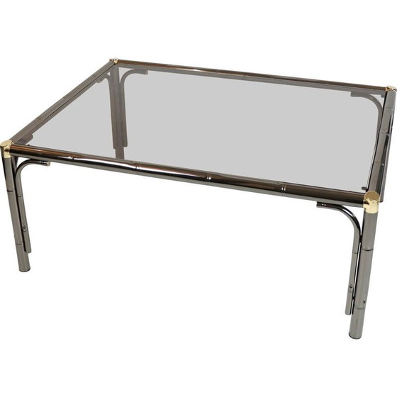 Image 1 of Vintage salontafel van gerookt glas, 1980