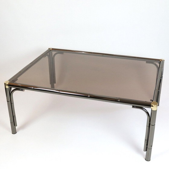 Image 1 of Vintage salontafel van gerookt glas, 1980