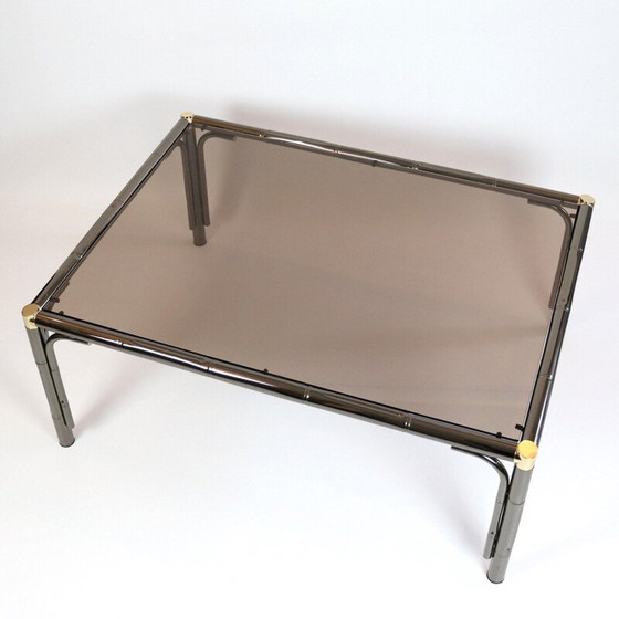 Image 1 of Vintage salontafel van gerookt glas, 1980