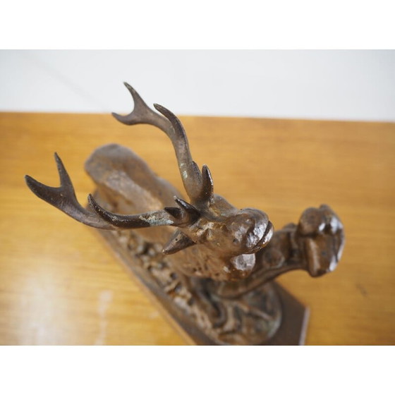 Image 1 of Vintage legering hert sculptuur, Tsjecho-Slowakije 1960