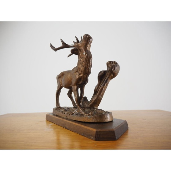 Image 1 of Vintage legering hert sculptuur, Tsjecho-Slowakije 1960