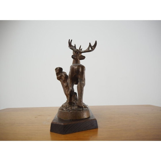 Image 1 of Vintage legering hert sculptuur, Tsjecho-Slowakije 1960