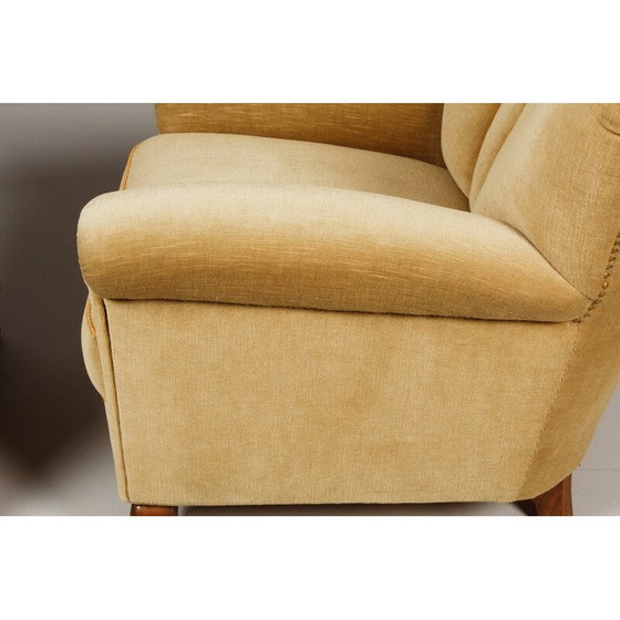 Image 1 of Paar vintage Art Deco fluwelen fauteuils, jaren 1940