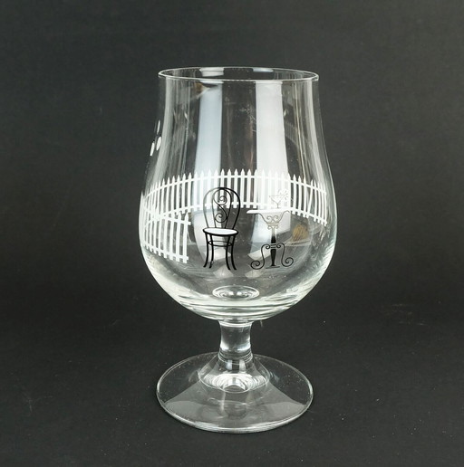 set van 6 mid century COCKTAIL GLASSES met prachtig decor jaren 1950 1960 glazen