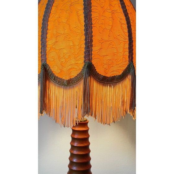 Image 1 of Vintage gedraaide houten lamp