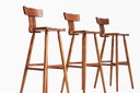 Set van 3 vintage brutalist bar krukken