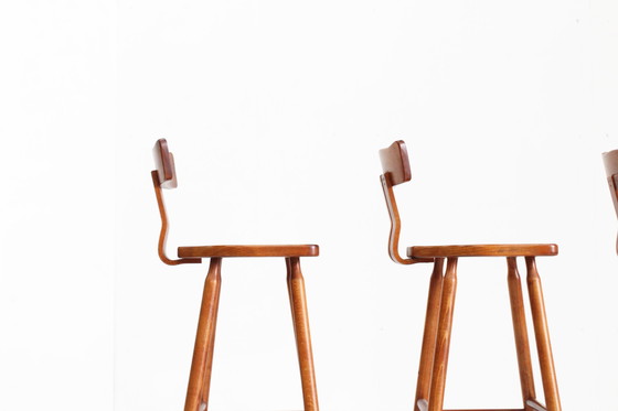 Image 1 of Set van 3 vintage brutalist bar krukken