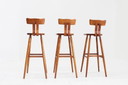 Set van 3 vintage brutalist bar krukken