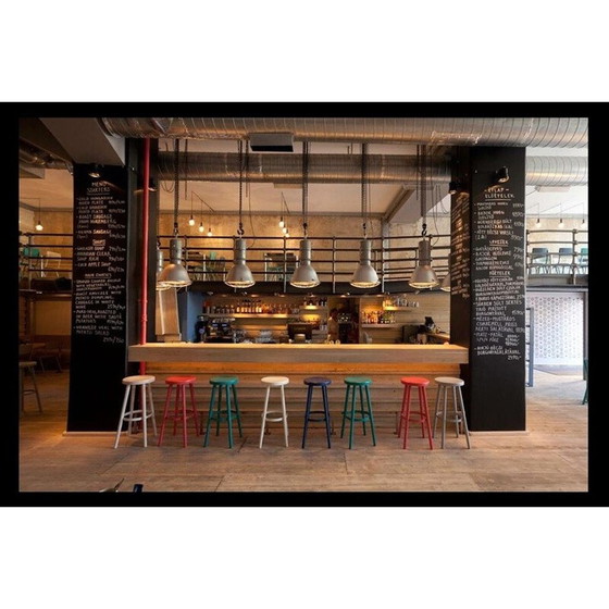 Image 1 of Vintage industriële hanglampen van Elgo, Polen 1990