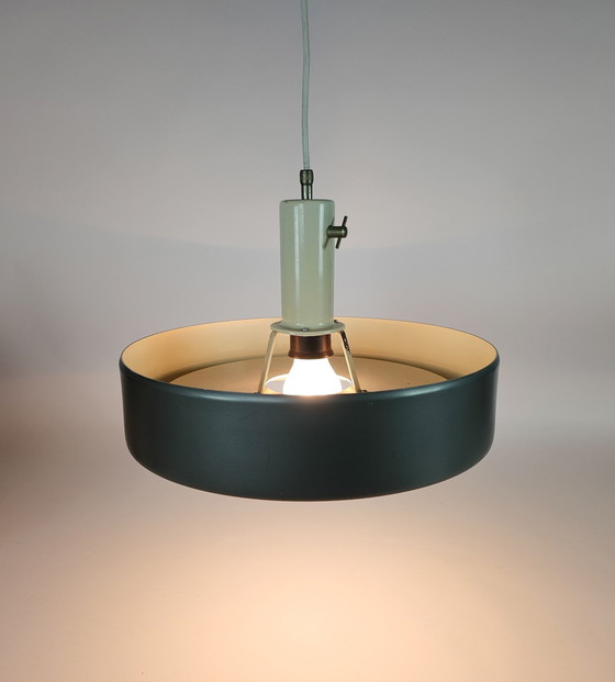 Image 1 of Anvia Almelo - J. Hoogervorst - "Model 4017"  - Ufo Hanglamp -  Antraciet - Dutch Design - 60'S