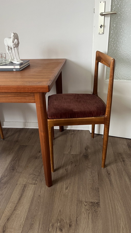 Deense Design eettafel set 2 stoelen 60Er/70Er