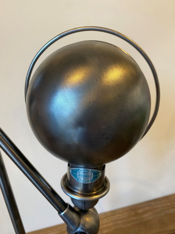 Image 1 of 2 armige jieldé lamp 40+25cm grafiet industrieel Jean Louis Domecq 1950