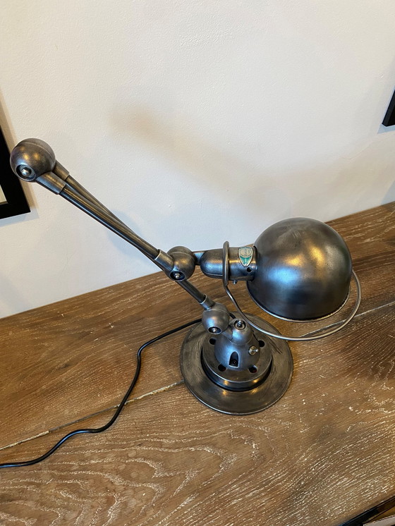 Image 1 of 2 armige jieldé lamp 40+25cm grafiet industrieel Jean Louis Domecq 1950