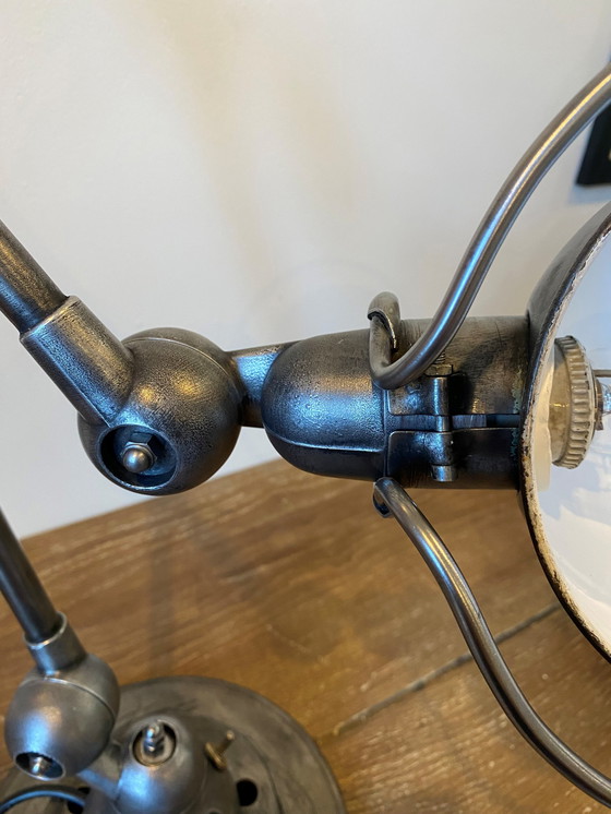 Image 1 of 2 armige jieldé lamp 40+25cm grafiet industrieel Jean Louis Domecq 1950