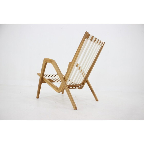 Image 1 of Vintage eikenhouten fauteuil van Jan Vaněk, Tsjecho-Slowakije 1970