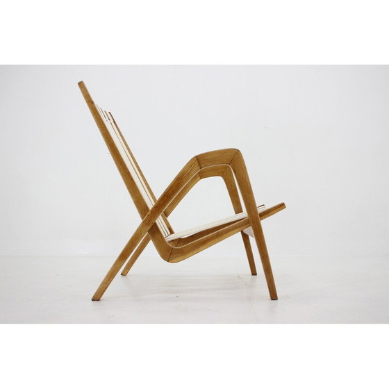 Image 1 of Vintage eikenhouten fauteuil van Jan Vaněk, Tsjecho-Slowakije 1970