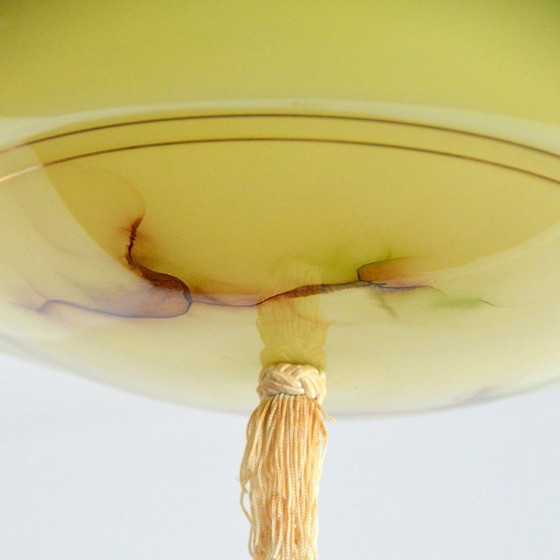 Image 1 of Hanglamp Opaline Geel Art Deco Vintage