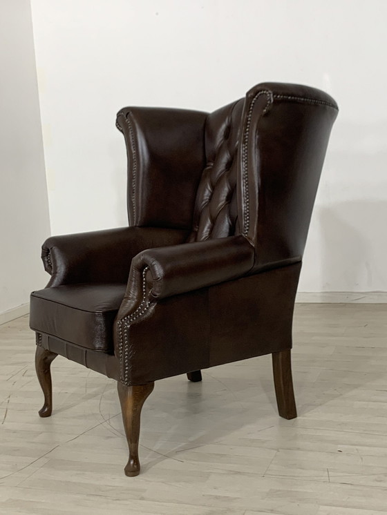 Image 1 of Chesterfield fauteuil herenfauteuil kantoor fauteuil woonkamer fauteuil echt leer