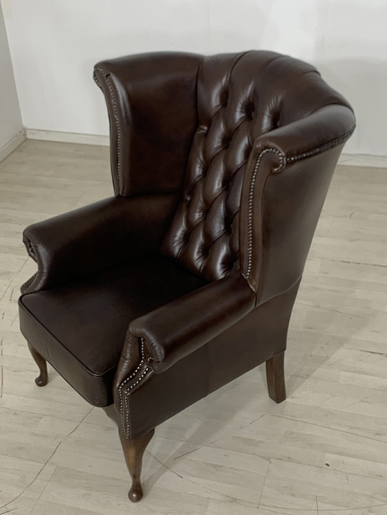 Image 1 of Chesterfield fauteuil herenfauteuil kantoor fauteuil woonkamer fauteuil echt leer