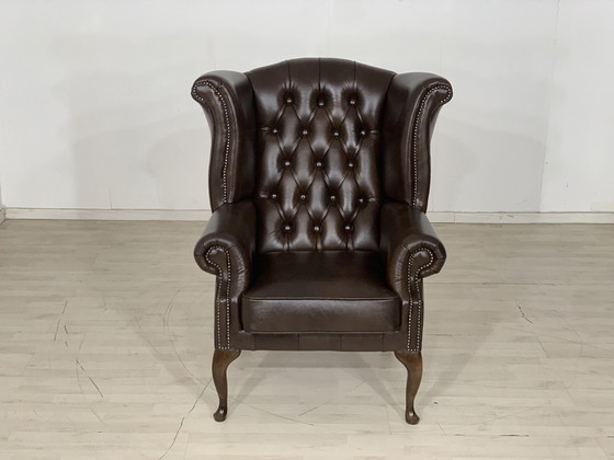 Image 1 of Chesterfield fauteuil herenfauteuil kantoor fauteuil woonkamer fauteuil echt leer