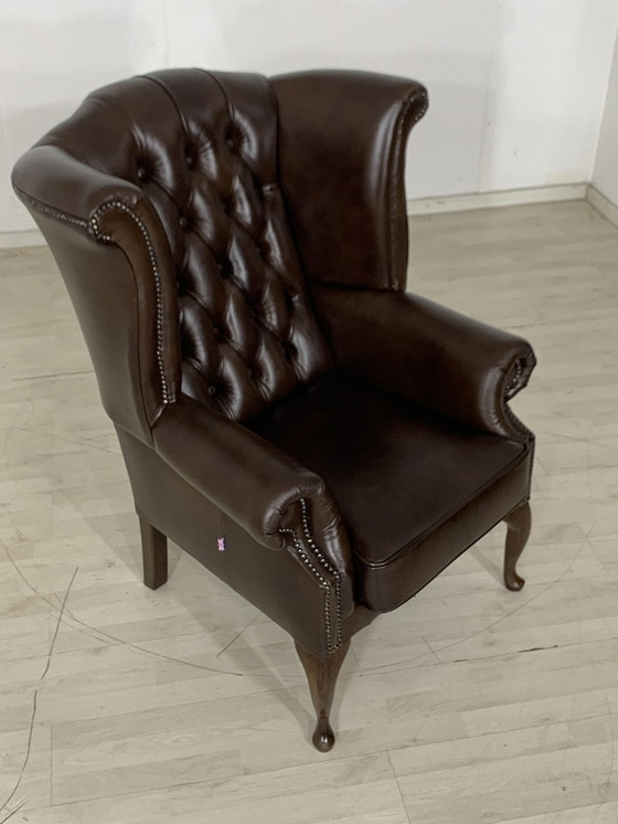 Image 1 of Chesterfield fauteuil herenfauteuil kantoor fauteuil woonkamer fauteuil echt leer