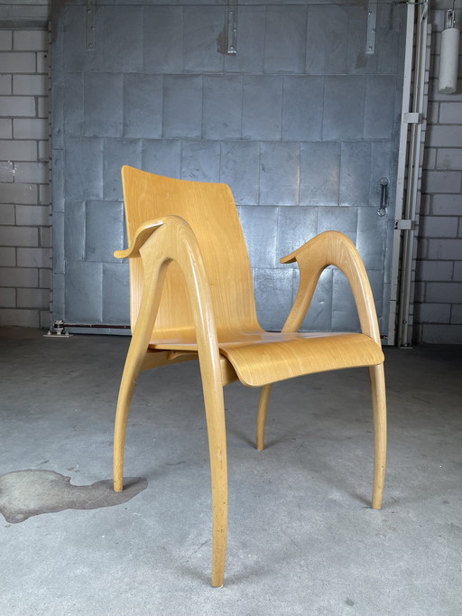 2X Sculptural Plywood Armchairs By Malatesta And Mason