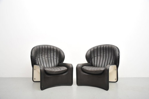 André Vandenbeuck Fauteuil Lotos Wit Zwart 1971