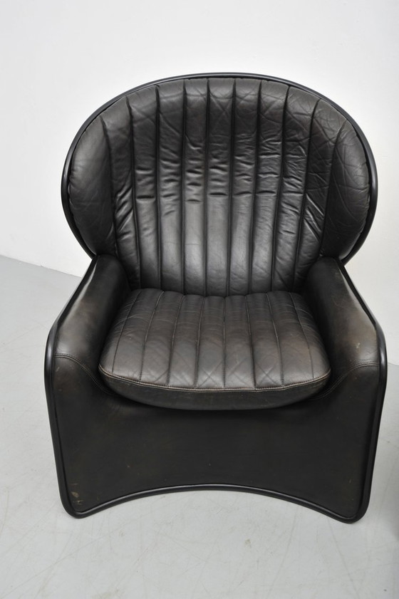 Image 1 of André Vandenbeuck Fauteuil Lotos Wit Zwart 1971