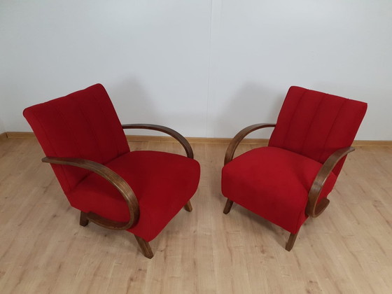 Image 1 of 2x Jindrich Halabala gerestaureerde fauteuils