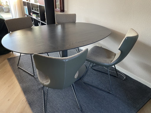 Leolux Eettafel + 4 Stoelen