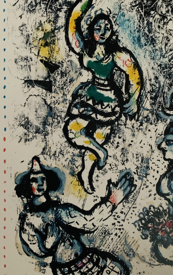 Image 1 of Marc Chagall “Les Saltimbanques” Kleurenlitho 1969. La Collection Sorlier 591. Getekend En Genummerd In De Plaat. Uitsteke