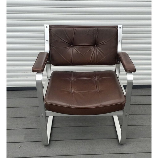 Mondo vintage leren fauteuil van Karl Erik Ekselius