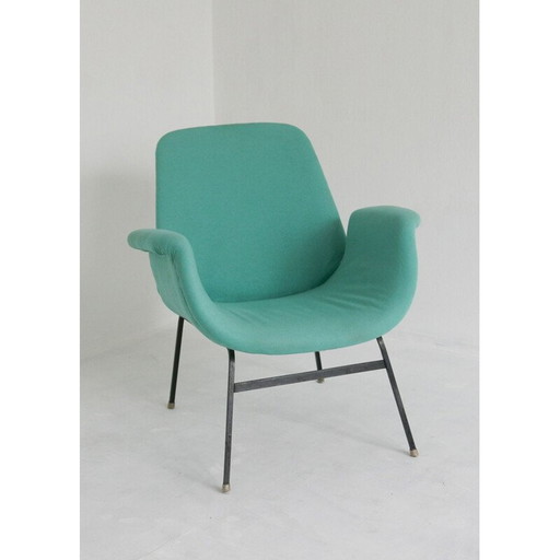 Vintage turquoise fauteuil, jaren 1950