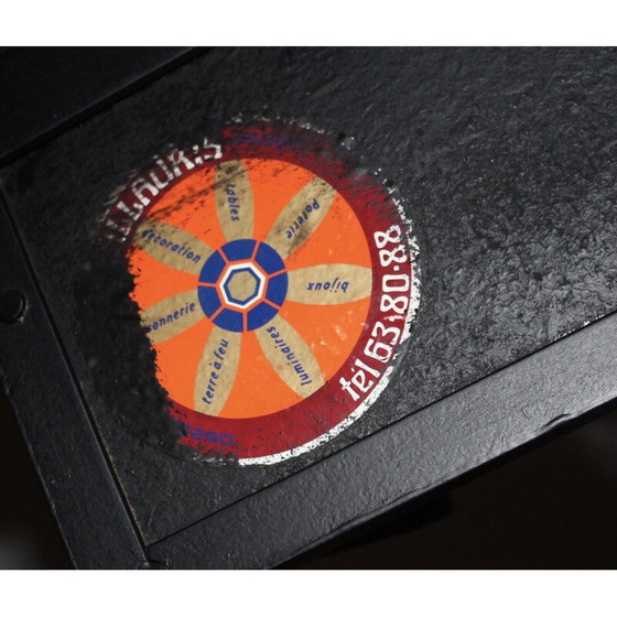 Image 1 of Paar vintage tafels van keramiek en metaal uit het wiel van Vallauris, 1960