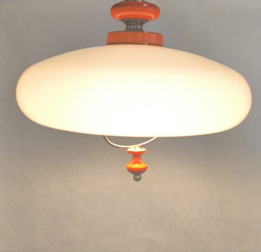 Grote Hanglamp Ruimtetijdperk 1960-70, Met Trekpendel