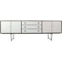 Vintage hoog dressoir in teak en messing van William Watting voor Fristho, Denemarken 1950