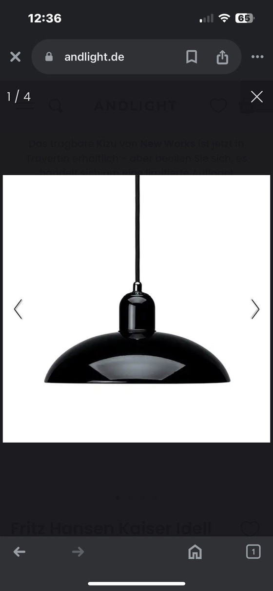 Image 1 of Fritz Hansen Kaiser Idell 6631-P Zwarte hanglamp