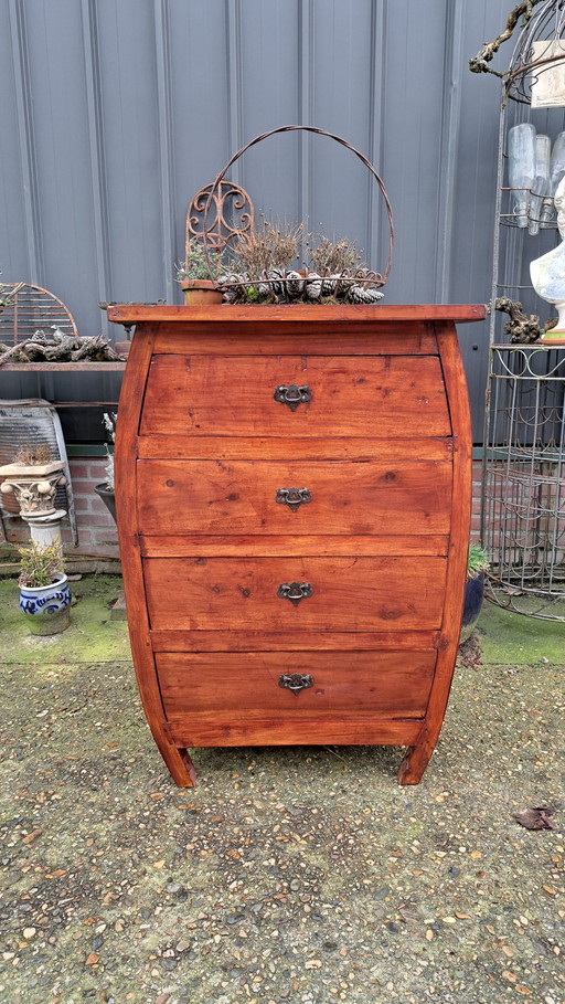 Unieke Teakhouten Ladenkast, Apothekerskast, Halkast Afm. 75 X 48Cm En 100Cm Hoog.