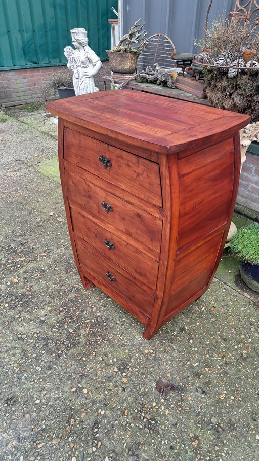 Unieke Teakhouten Ladenkast, Apothekerskast, Halkast Afm. 75 X 48Cm En 100Cm Hoog.