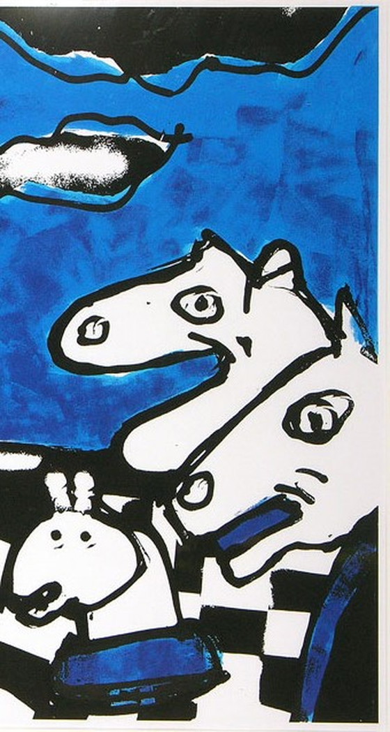 Image 1 of Herman Brood Gr Zeefdruk Chess Handgesigneerd.