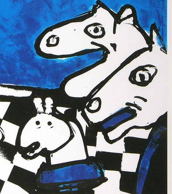 Image 1 of Herman Brood Gr Zeefdruk Chess Handgesigneerd.