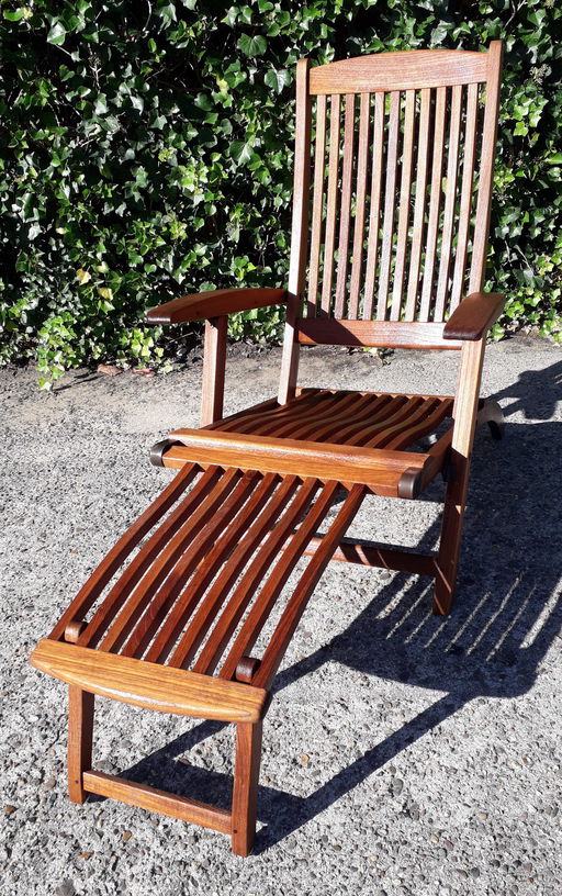 Teak & Garden deckchair/ligstoel inklapbaar