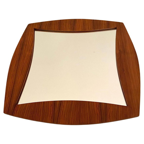 Image 1 of 1X Midcentury Moderne Rosewood Vierkante Spiegel, Italië, 1960