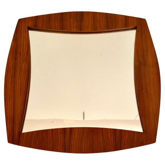 Image 1 of 1X Midcentury Moderne Rosewood Vierkante Spiegel, Italië, 1960