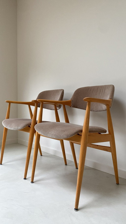 Vintage Houten Eetkamerstoelen Met Armleuning