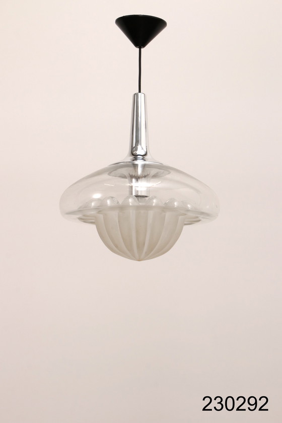 Image 1 of Vintage glazen hanglamp van Peill & Putzler, 1960