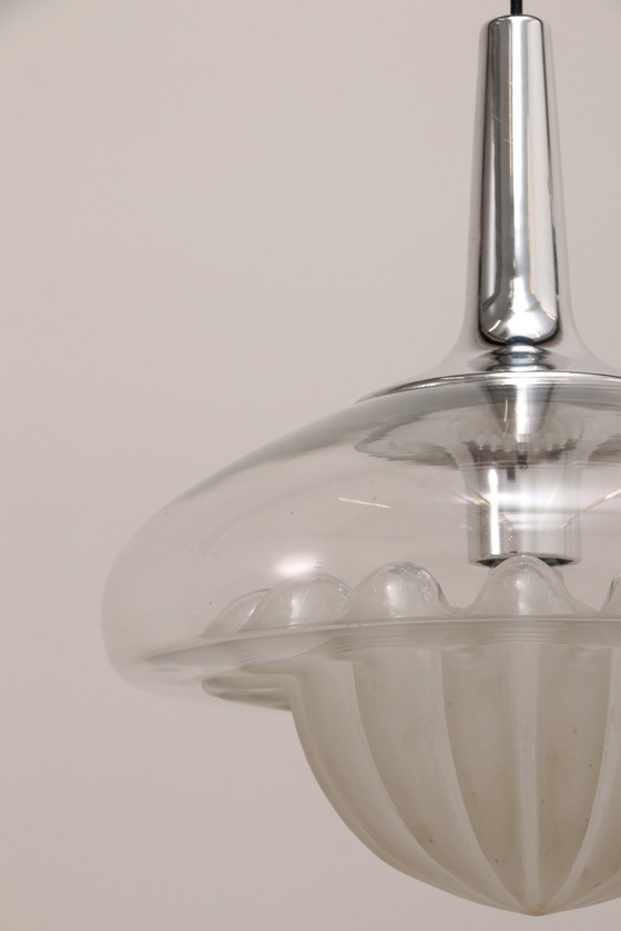 Image 1 of Vintage glazen hanglamp van Peill & Putzler, 1960