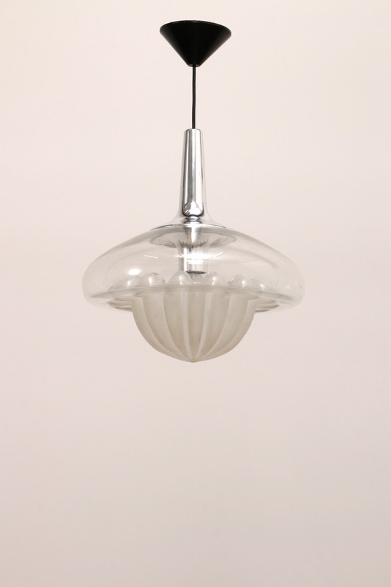 Image 1 of Vintage glazen hanglamp van Peill & Putzler, 1960