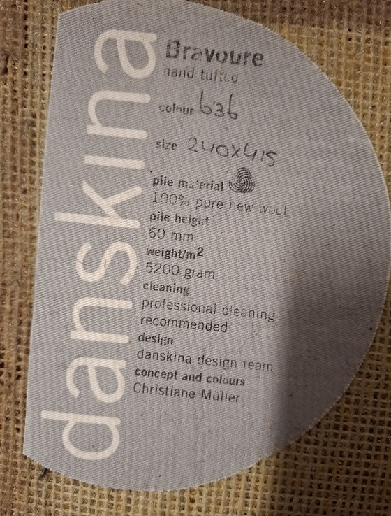 Image 1 of Vloerkleed 240X415, Bruin 100% Wol.